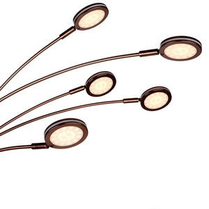 5-Head Arc Floor Lamp with Rotating LED Lights