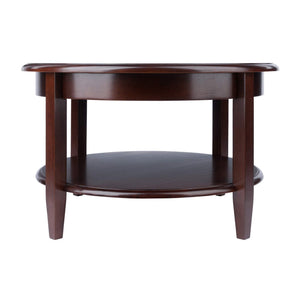 Round Coffee Table with Storage Drawer and Shelf