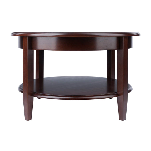 Round Coffee Table with Storage Drawer and Shelf