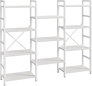 Industrial Ladder Bookshelf with Adjustable Shelves