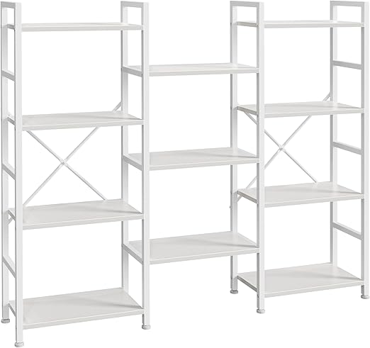 Industrial Ladder Bookshelf with Adjustable Shelves