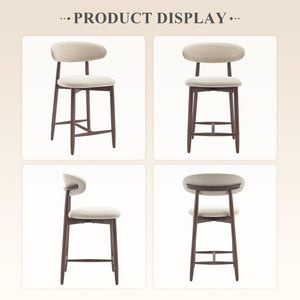 Counter Height Bar Stools Set of 4 with Wood Legs