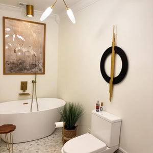 3D Geometric Metal Wall Art Black Gold