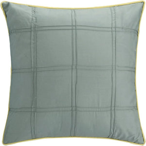 8-Piece Pintuck Color Block Comforter Set – Yellow Queen Bedding