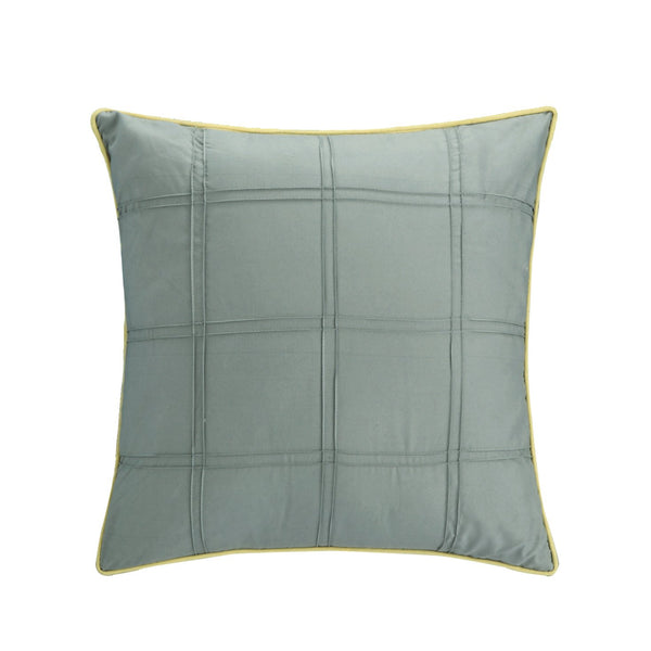 8-Piece Pintuck Color Block Comforter Set – Yellow Queen Bedding