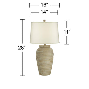 Southwest Rustic Jug Table Lamps Set of 2 – 28" Sand Finish, Cream Shade