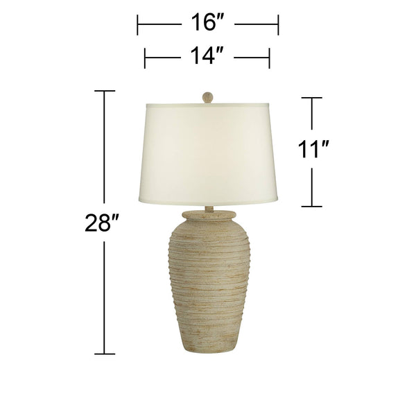 Southwest Rustic Jug Table Lamps Set of 2 – 28" Sand Finish, Cream Shade
