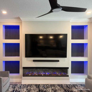 3-Sided Smart Electric Fireplace with WiFi & Heater