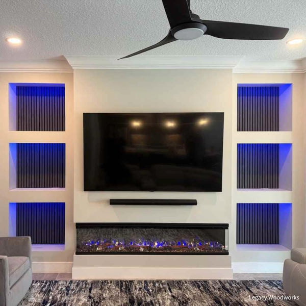 3-Sided Smart Electric Fireplace with WiFi & Heater