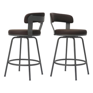 Swivel Counter Height Bar Stools Set of 2 with Back