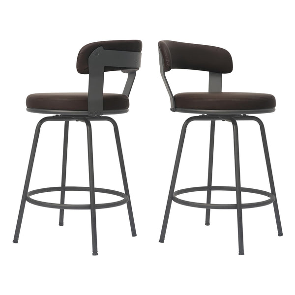Swivel Counter Height Bar Stools Set of 2 with Back