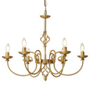 6-Light Gold Candle Chandelier – Rustic Farmhouse Pendant Light