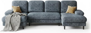 U-Shaped Sectional Sofa with Double Chaise Lounge