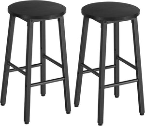 Industrial Bar Stools Set of 2 – Counter Height Kitchen Island Chairs
