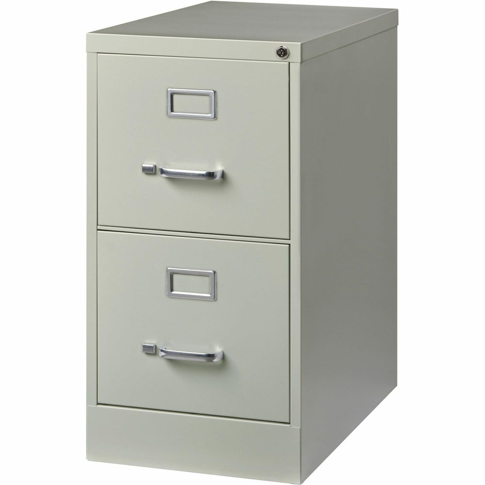 2-Drawer Steel Vertical File Cabinet with Lock – Light Gray