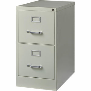 2-Drawer Steel Vertical File Cabinet with Lock – Light Gray