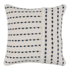 20x20 Blue Linen Throw Pillow with Duck Down Fill