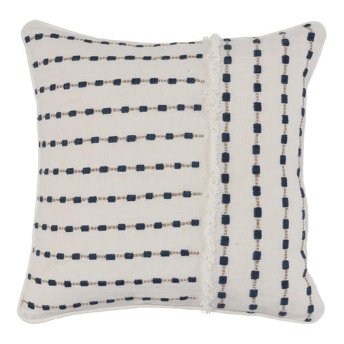 20x20 Blue Linen Throw Pillow with Duck Down Fill