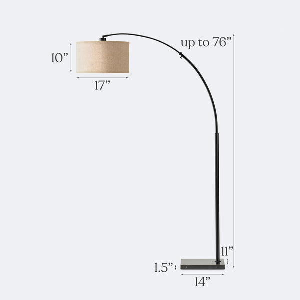 Arc Floor Lamp with Marble Base – LED, 76" Tall