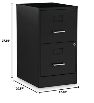 2-Drawer Vertical File Cabinet – Letter Size, Steel, Black
