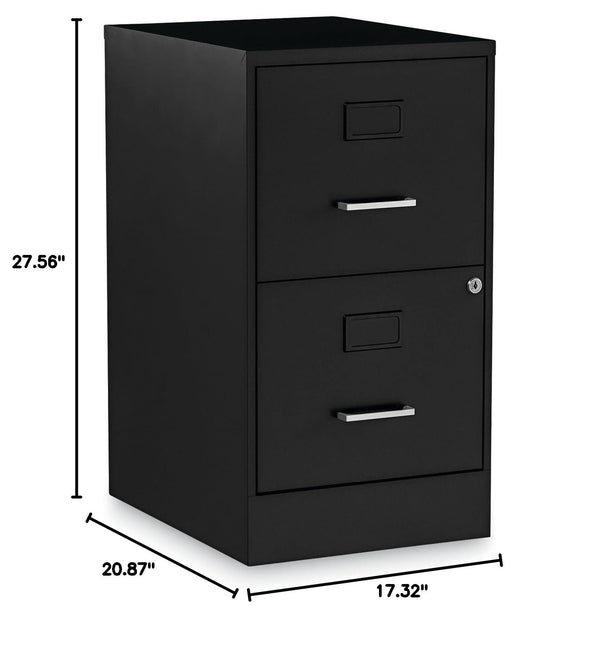 2-Drawer Vertical File Cabinet – Letter Size, Steel, Black
