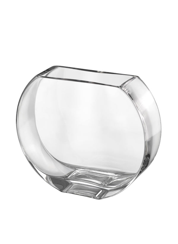 Clear Round Glass Vase 9.25" – Heavy Durable European Crystal