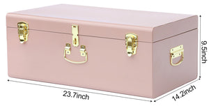 Metal Storage Trunk Set with Locking Clasps