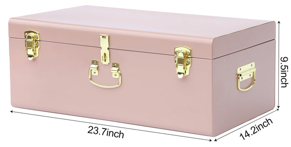 Metal Storage Trunk Set with Locking Clasps