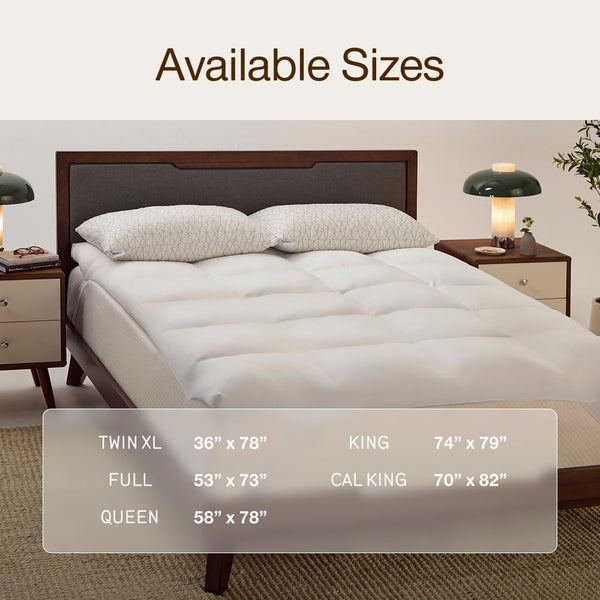Down Alternative Mattress Topper — Plush Baffle Box with 2-Inch Gusset