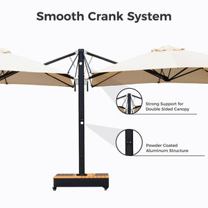 10x10 FT Double-Sided Cantilever Patio Umbrella with Base & Cover