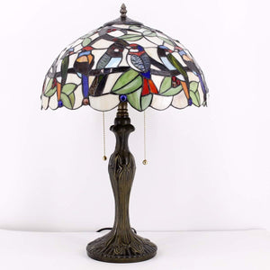 Tiffany Stained Glass Table Lamp – Double Birds