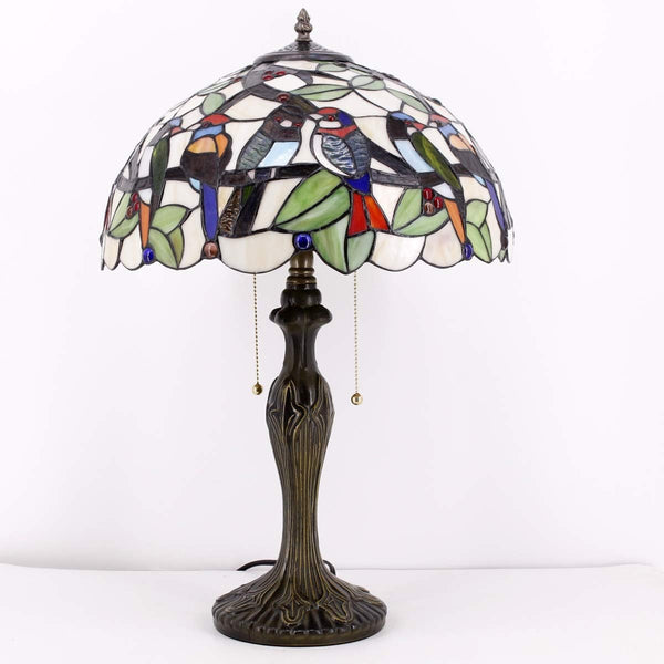 Tiffany Stained Glass Table Lamp – Double Birds