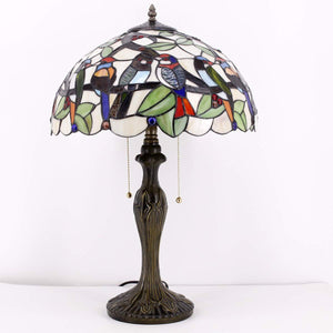 Tiffany Stained Glass Table Lamp – Double Birds