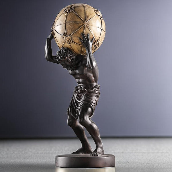 Greek Atlas Holding World Statue – Resin Sculpture Figurine 16.5 Inch