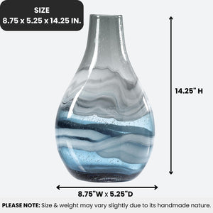 Blue Glass Vase – Handmade Coastal Home Decor