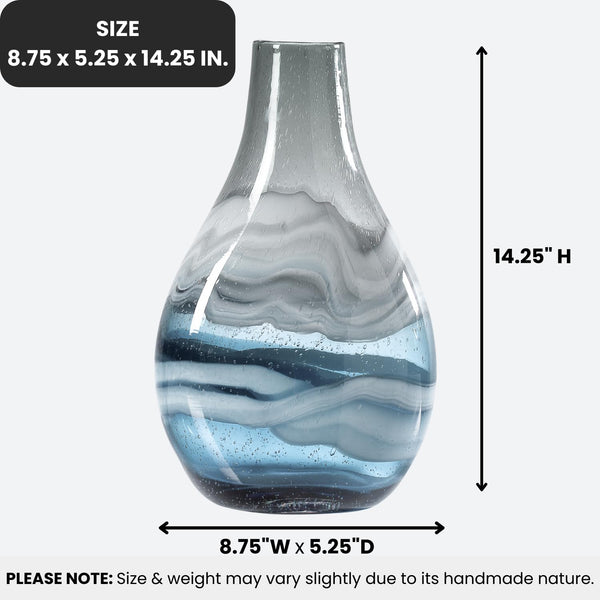 Blue Glass Vase – Handmade Coastal Home Decor