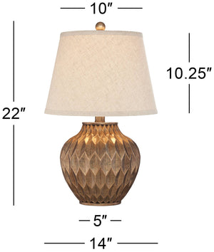 Bronze Urn Accent Table Lamp with Drum Shade