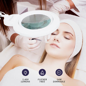 XL Bifocal LED Magnifying Lamp with Adjustable Arm & Clamp