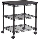 3-Tier Rolling Printer Cart Stand with Steel Shelves
