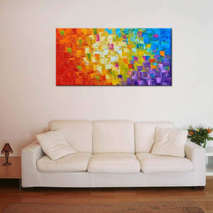 Abstract Canvas Wall Art – Hand Painted Oil Painting, Framed & Ready to Hang