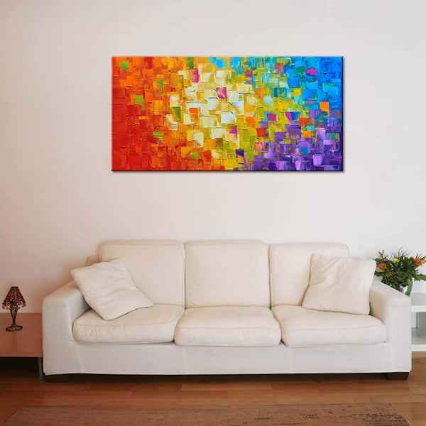 Abstract Canvas Wall Art – Hand Painted Oil Painting, Framed & Ready to Hang