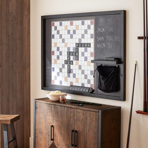 Oversized Magnetic Wall Word Game Board with Chalkboard & Storage