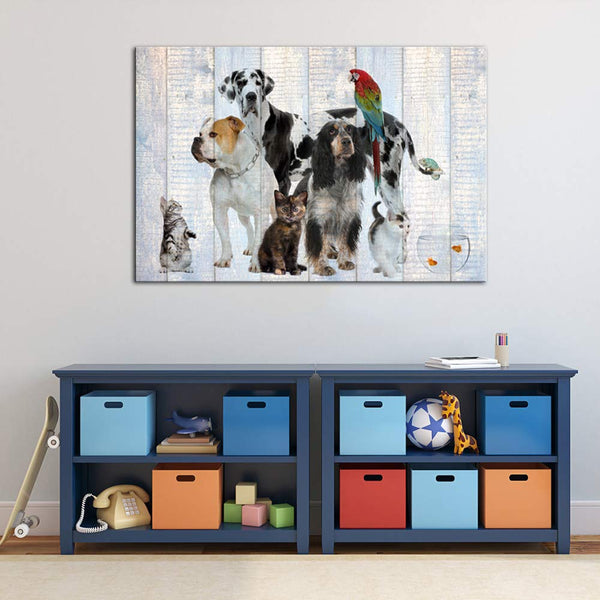 Dog & Cat Canvas Wall Art – 24x36 Landscape Print