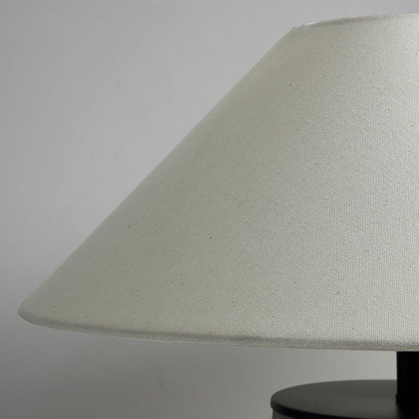 Black Ceramic Farmhouse Table Lamp with Fabric Shade