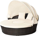 Outdoor Round Daybed with Retractable Canopy