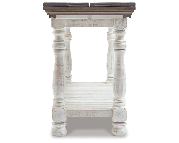 Farmhouse Flip Top Sofa Table – Gray & White