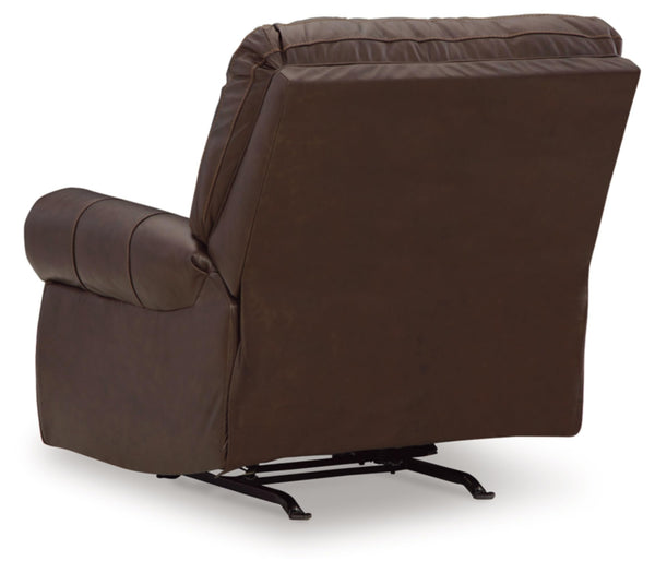 Traditional Leather Match Manual Recliner with Nailhead Trim