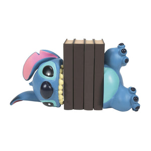 Stitch Biting Bookends – Stone Resin, 9.25 Inch, Blue
