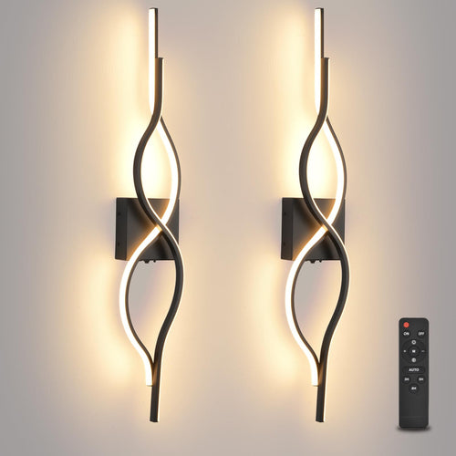 Battery Operated LED Wall Sconces Set of 2 – Dimmable, Remote Control
