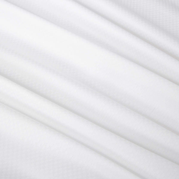 Checkered Sateen Pillow Sham Set of 2 – Standard Size, 100% Cotton, White